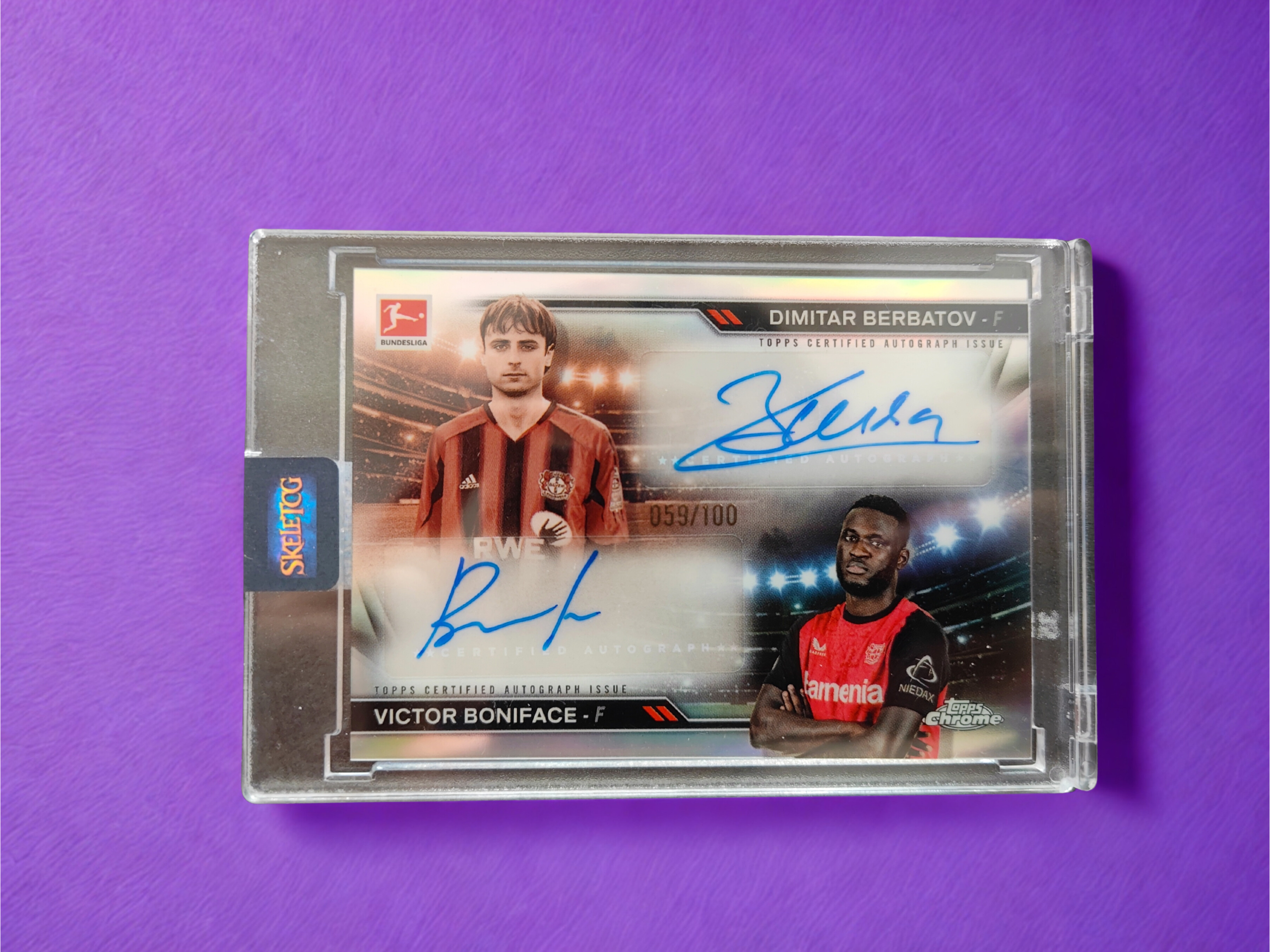 Bayer 04 Leverkusen - Dual Autogramm /100 - Dimitar Berbatov & Victor Boniface