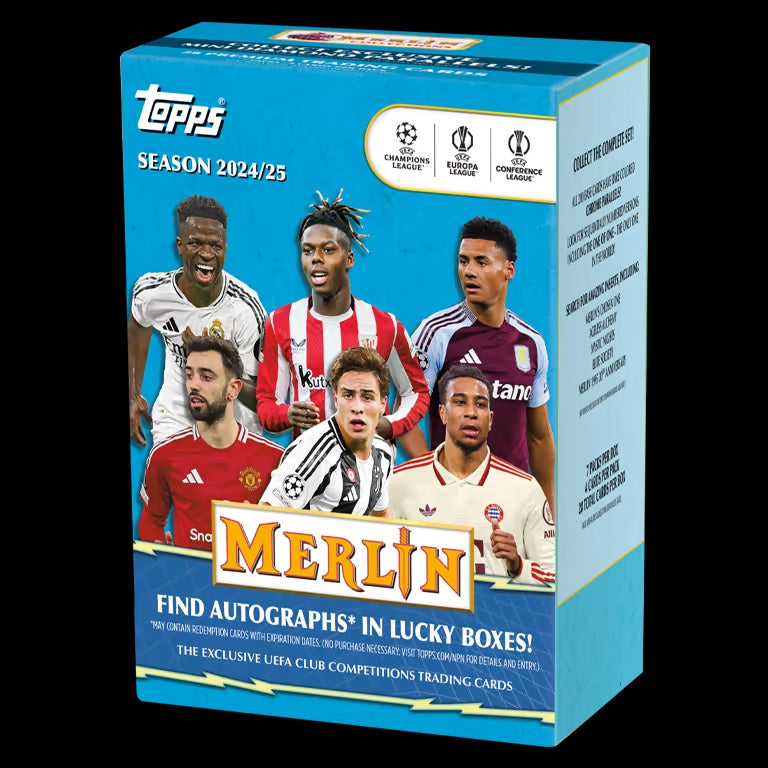 2024-25 TOPPS Merlin UEFA Club Competitions Soccer Cards Blaster Box