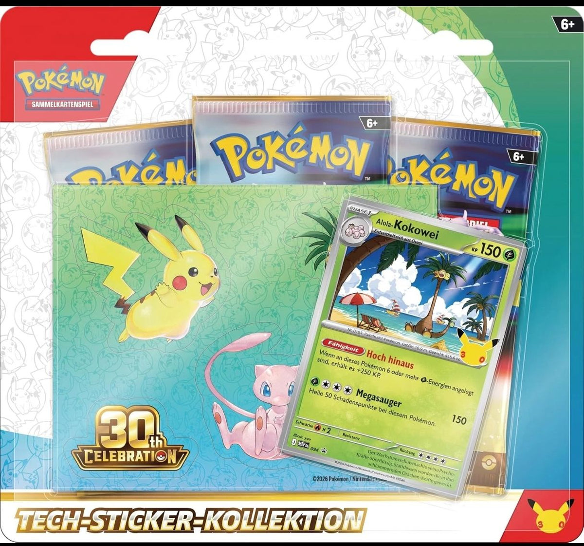 Pokemon 30 Jahre Alola-Kokowei Tech-Blister - 30th Celebration Set