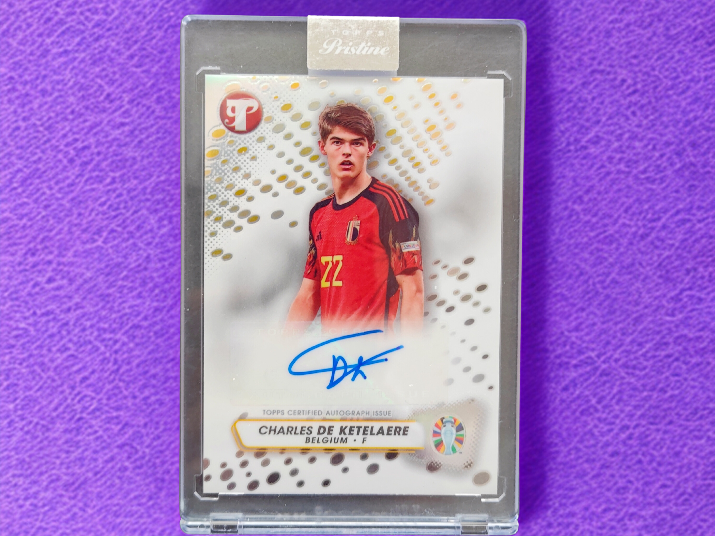 Topps Pristine - Charles de Ketelaere Autogramm - Road to UEFA Euro 2024